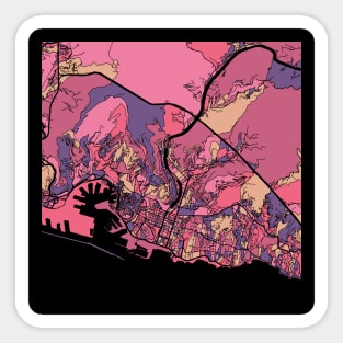 Genoa Map Pattern in Purple & Pink Sticker